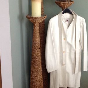 White Italian leather trenchcoat